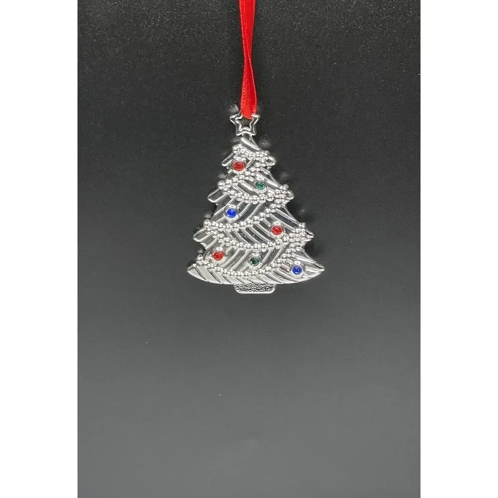 Lenox Sparkle and Silver Christmas Tree Ornament‎ Jeweled. New no Box.